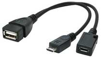 Adattatore OTG GEMBIRD Micro USB (M) a Micro USB e USB (H) 0,15 M Nero - nero - Visualizzare 1