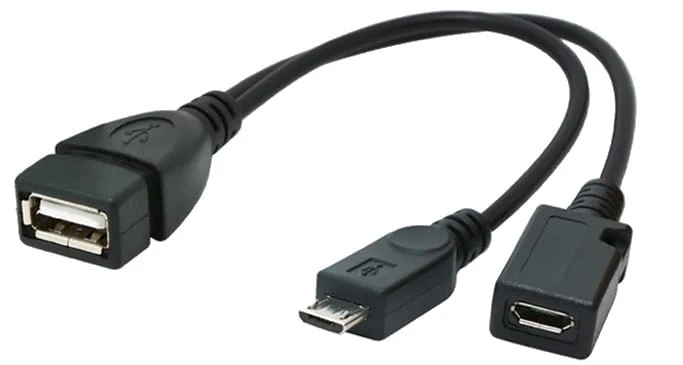 Adattatore OTG GEMBIRD Micro USB (M) a Micro USB e USB (H) 0,15 M Nero - nero - Visualizzare 1