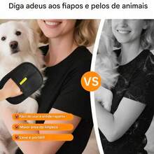 Pet Grooming Gloves, Reusable Cat Hair Removal Tool, Double-Sided Brush For Sofa Clothes Cleaning - 黑色 - 查看 7