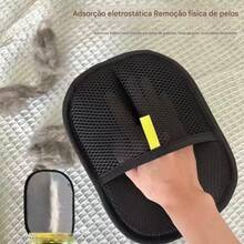 Pet Grooming Gloves, Reusable Cat Hair Removal Tool, Double-Sided Brush For Sofa Clothes Cleaning - 黑色 - 查看 4