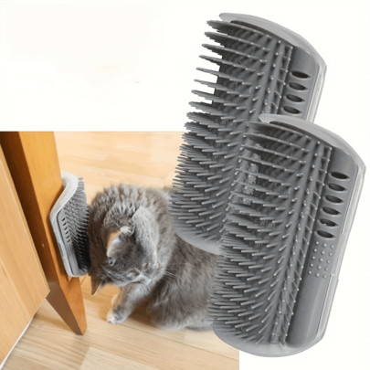 1 pieza Rascador de esquina para gatos, tabla rascadora, cepillo quitapelo, cepillo para rascar