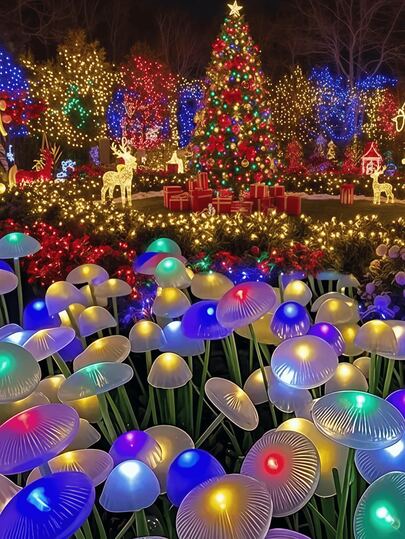 6/8/10 LED Solar Powered Jellyfish Lights, Swaying Lights For Yard Decor, Garden Pathway Lights, Warm Ambiance Lights, Christmas Decor LED Pathway Lights, Color-Changing Waterproof Jellyfish Lights For Indoor And Outdoor Christmas Decoration