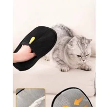 Pet Grooming Gloves, Reusable Cat Hair Removal Tool, Double-Sided Brush For Sofa Clothes Cleaning - 黑色 - 查看 2