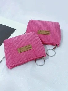 2个/6个/12个装休闲灯芯绒女士零钱包 - 简约帆布材质，时尚百搭，适合日常使用/时尚女性，创意钱包，女士小包，迷你钱包，零钱包，学生礼物 - 彩色 - 查看 16