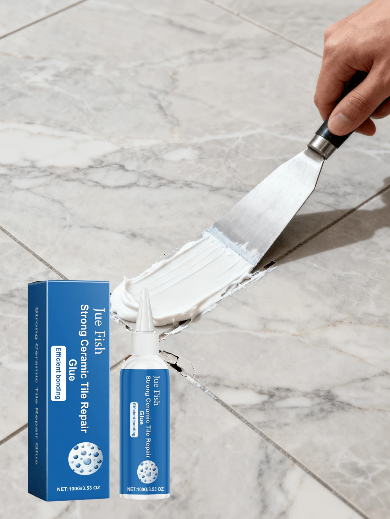 Keo dán sửa chữa gạch - Keo dán cường độ cao dùng để sửa chữa các vết nứt, vết vỡ và lỗ trên gạch men, sàn đá cẩm thạch và đồ nội thất. Chống thấm nước, dễ thi công, ngăn ngừa gạch bị lỏng, bong tróc và đổi màu. Chất tẩy rửa gạch cho phòng tắm, sàn nhà và bề mặt đá.