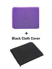 Husă de pernă de scaun cu gel, design gros și respirabil cu fagure de miere, absorbție a presiunii, pernă de scaun de birou dublu groasă, pernă de scaun pentru scaune de birou, potrivită pentru scaune de birou, acasă, mașini și scaune cu rotile