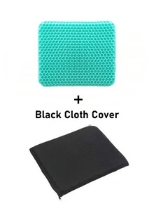 Husă de pernă de scaun cu gel, design gros și respirabil cu fagure de miere, absorbție a presiunii, pernă de scaun de birou dublu groasă, pernă de scaun pentru scaune de birou, potrivită pentru scaune de birou, acasă, mașini și scaune cu rotile