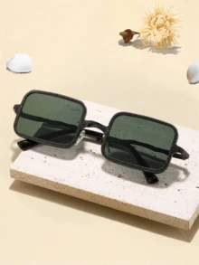 1副时尚复古方形金属无框眼镜 - 彩色 - 查看 3