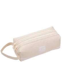1pc Large Capacity Pen Bag - Large-Sized Pen Bag - Durable Oxford Material - Zipper Opening - Double-Layer Label - Suitable For School, Office, Study And Work - Multicolor - View 8