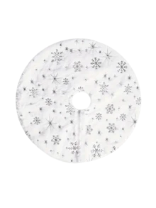 1件16英寸圣诞树裙，饰有金色/银色雪花和星星元素，白色圣诞树裙，仙境圣诞装饰，非常适合装饰客厅、卧室、花园、酒店、酒吧、办公室或其他场所的圣诞树，房间装饰，圣诞家居装饰，派对装饰，冬季圣诞装饰，圣诞礼物，圣诞装饰 - 彩色 - 查看 11