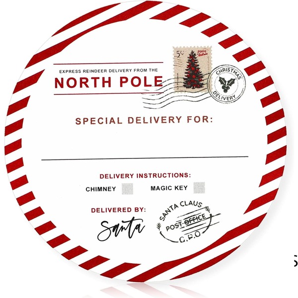 120 piezas/60 piezas Etiquetas navideñas del Polo Norte de Papá Noel para regalos, etiquetas redondas autoadhesivas de 2 pulgadas para papel de regalo navideño, tarjetas, sobres y cajas de la fiesta de Navidad (Lindo) 30/10 piezas