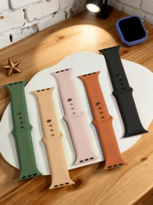 5 Packungen sportlich-elegante Silikonbänder kompatibel mit Apple Watch Series 10,9,8,7,6,SE,SE2,Ultra 2 - 38mm,40mm,41mm,42mm,45mm,46mm,49mm, Unisex Geschenke für die Familie