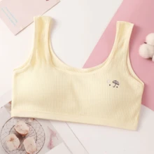 无缝棉质吊带背心，适合少女，适合初中和高中学生，适合胸部发育的运动胸罩