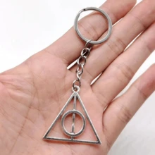 Harry Potter 1个/3个动漫人物模型钥匙扣，动漫派对礼物，原创钥匙扣，死亡圣器钥匙扣，高品质合金三角吊坠，粉丝收藏玩具，多功能汽车/包包挂饰，耐用金属配件 - 彩色 - 查看 5
