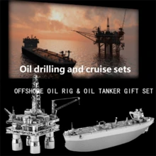 300pcs+ 3D Metal Puzzle DIY Model - Detailed Oil Rig Model With Crane & Drilling Tower, Stainless Steel Construction, Ideal Gift For Hobbyists & Oil Industry Enthusiasts, Festive Gift Idea|Intricate Construction|Durable Construction, Metal Puzzle Kits - Multicolor - View 7