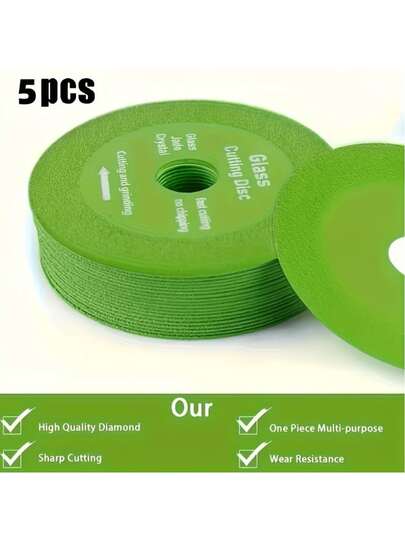 5pcs Ultra-Thin Glass Cutting Discs, Multi-Functional Steel Saw Blades, Suitable For Precise Cutting And Polishing Of Tiles, Bottles, And Laminate Flooring