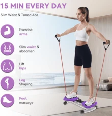 Waist , Ab Machine With 300 Lbs Weight Capacity, For Core Ab Exercise, Noiseless Home Gym Exercise Equipment For Women Men - 紫色 - 查看 2