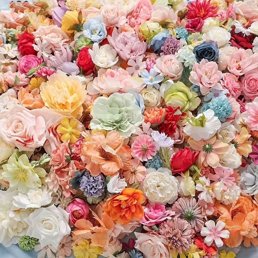 111pcs Set, Includes Fishing Line & Hooks For Hanging Decorations, Floral Meadow, Artificial Flower Heads, Essential For Floral Wall Decor, Handmade Hair Accessories, Headpieces, Hair Clips, Bracelets, Wedding Stage Backdrop DIY Decorations, Suitable For Hair Accessories And Wreaths, Classic Style, Great For Christmas, Halloween, Easter, Valentine's Day, Thanksgiving, Wedding Hair Accessories | Elegant Flower Mix