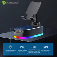 NewRixing 6W Wireless Speakers With Phone Holder, TWS Dual Pairing, 1800mAh Battery,Phone Hands Free,Mobile Power Bank,6-Hour Playtime, Hi-Fi Sound Quality, Loud Stereo & Booming Bass,USB-C Charging, Outdoor/Indoor Use, Outdoor Sound System | Adjustable Stand Speaker | Durable Build Quality, Wireless Speaker - one-size - View 6