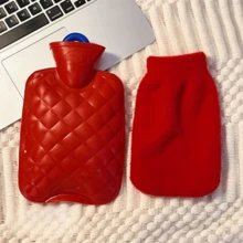 Lindo bolso de agua caliente mini a prueba de explosiones para calentar el vientre, con funda extraíble y reutilizable para calentar los pies y las manos - Multicolor - Ver 14