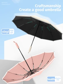 20 Ribs Extra-Large Windproof Automatic Umbrella - Durable, Portable, And Water-Resistant Folding Business Umbrella For Rain Or Shine - Ideal For Outdoor Activities And Daily Use (Fabric Cover, Ribbed Color, English Letter Pattern Design, Button Shape Color Can Be Freely Matched)
