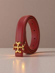 1件时尚女士腰带，采用优质皮革材质，配金色合金扣，可搭配裤子和裙子日常穿着。 - 米 - 查看 11