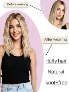 4pcs Water Wave Short Curly Hair Extensions, Increase Hair Volume, Create Beautiful Hairstyles - Brown - View 8