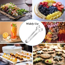 4/6 PIEZAS Pinza para cubos de azúcar con forma de palma linda, pinza de servir en miniatura con forma de mano, pinza para cubos de hielo pequeños de 12.5 cm (4.9 pulgadas), pinza de acero inoxidable 430 para aperitivos/snacks/queso/charcutería, accesorios para Navidad/Acción de Gracias/Boda/Fiesta, decoración de escritorio para postres - Ver 9