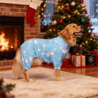 Pijama de Natal para Cachorro, Fantasia Engraçada de Natal para Cachorro, Pijama de Natal para Filhote, Roupas de Natal para Filhote, Pulôveres para Cachorro, Presente de Natal para Filhote, Roupas para Cachorro, Roupas para Cachorro, Pijama para Cães de Pequeno, Médio e Grande Porte, Ultra Macio e Elástico, Estampa Completa - Padrão Natalino, P-6GG