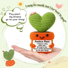 4pcs Handmade Crochet Desktop Decor Figurines, Funny Sci-Fi Character Dolls, Ideal Birthday Gift For Best Friends, Sisters, Moms, Grandmas, Coworkers, Family, Kids, Positive Emotion Support, Creative Party, Halloween, Thanksgiving, Christmas Decoration, Plush Doll For Room, Desk