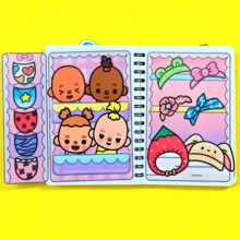 Pegatinas 3D del mundo Toca Life, pegatinas para libro de actividades sin terminar, set de scrapbook para niños, materiales DIY que requieren corte manual, juguete antiestrés para niños - Multicolor - Ver 5