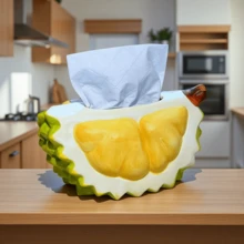 1 件创意纸巾盒，可爱水果纸巾盒，卡通动物纸巾盒，万圣节南瓜纸巾盒，优质鸭子纸巾盒，优雅猫咪纸巾盒，西瓜、香蕉、榴莲新奇纸巾盒，适用于汽车、办公桌、家居客厅装饰、餐厅装饰、陶瓷纸巾架、汽车纸巾盒、派对礼物、万圣节用品 - 彩色 - 查看 15
