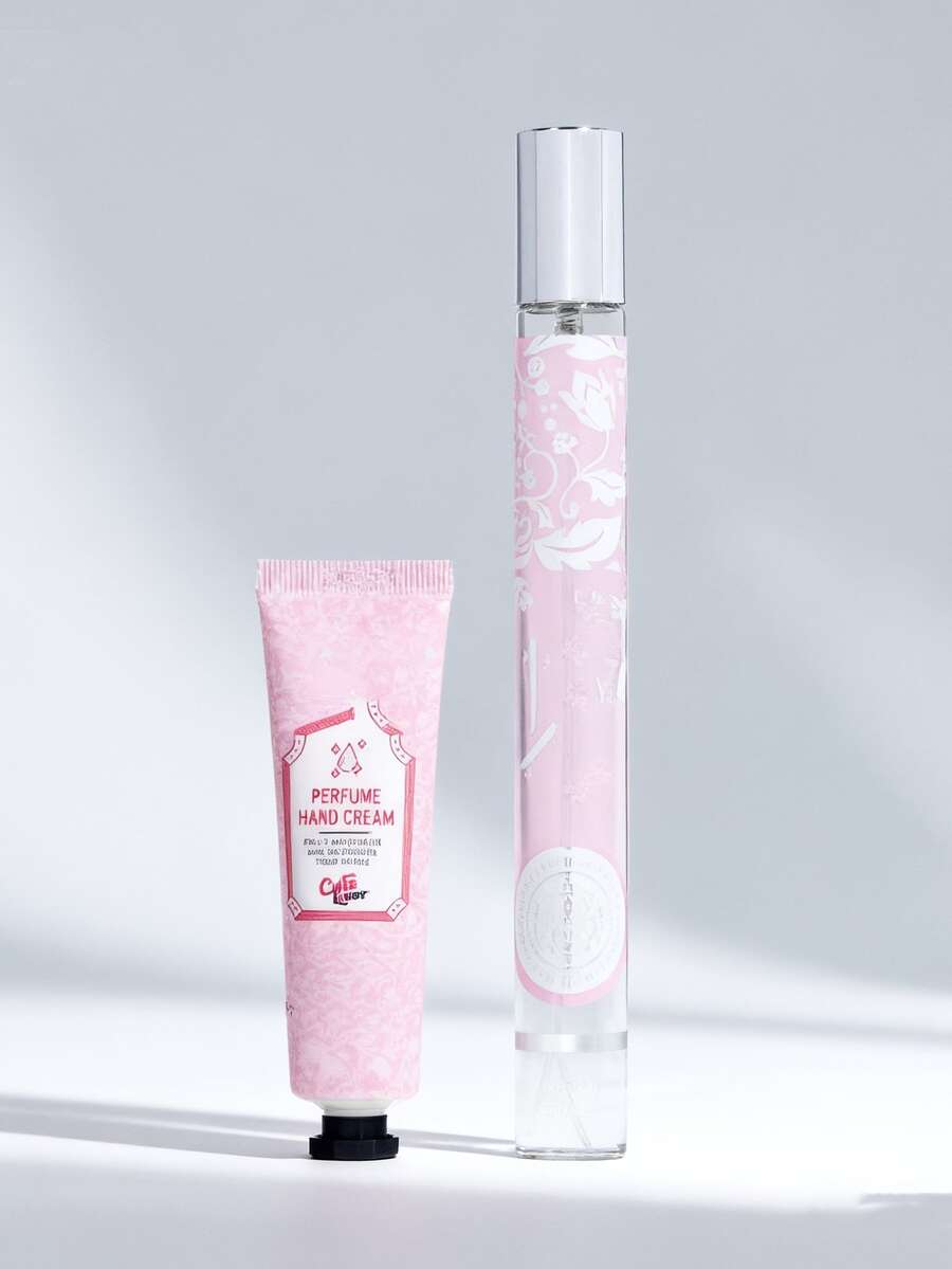 Ya Ra Hand Cream & Perfume 2-Piece Set Long-Lasting, Light-Fragrance Perfume Is Unisex, Ideal For Various Occasions Such As Daily Life And Parties Perfect Gift Choice For Family Members And Loved Ones During Halloween And Christmas Quick Ship - 淺粉色 - 查看 1