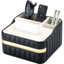 Hộp đựng khăn giấy da PU hai ngăn hình bầu dục, giá đựng khăn giấy đa năng, hộp đựng điều khiển từ xa, hộp đựng đồ trang nhã, hộp đựng khăn ăn (Quà tặng ngày lễ) - Nhiều màu - Xem 13