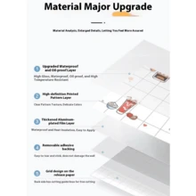 加厚防水防潮厨房墙贴，耐油耐热，家居装饰墙纸 - 彩色 - 查看 6