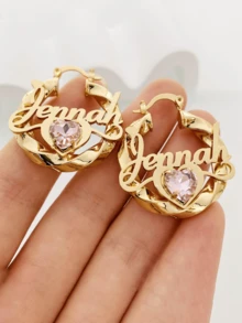 Bộ trang sức đá quý theo tháng sinh cá nhân hóa, dây chuyền và bông tai khắc tên riêng, bộ trang sức khắc tên cá nhân hóa làm quà tặng, trang sức mạ vàng cá nhân hóa, phù hợp cho phụ nữ, bé gái và thanh thiếu niên, trang sức dành cho phái nữ. - Nhiều màu - Xem 13