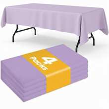 Purple Party Solids 4/8 Pack Premium Plastic Tablecloth 54in. X 108in. Rectangle Plastic Table 8/4PCS Set - Mauve Purple - View 10