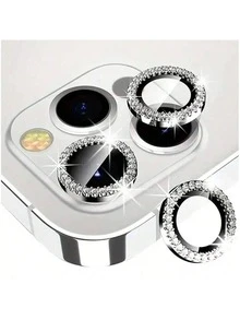 一套闪光钻石水钻相机镜头保护膜，适用于 12/12 Mini/12 Pro/12 Pro Max、 13/13 Mini/13 Pro/13 Pro Max、 11/11 Pro/11 Pro Max、 14/14 Puls/14 Pro/14 Pro Max、 15/15 Puls/15 Pro/15 Pro Max，镶嵌仿钻装饰相机盖钢化玻璃保护膜，彩色仿钻