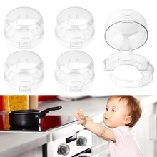 5 Gas Stove Switch Protector Covers - Anti-Oil Splash, Upgraded Buckle Design, Fit For All Gas Stoves, Durable PP Material, Easy Installation, Kitchen Safety Upgrade, Stove Top Protector, Modern Kitchen Accessory, Clear Cover Design - White - View 1