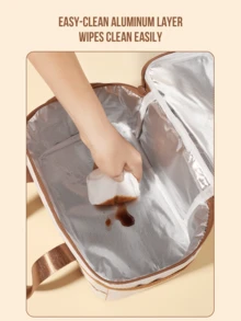 SNOOPY Insulated Meal Bag - Small: Compact Oxford Cloth Design With Waterproof Coating, Aluminum Foil Insulation For 4H+ Food Warmth, Easy-Clean Interior, Double-Zipper For Convenient Food Access, Perfect For Kids' Lunch Box & Travel, Ideal For School Lunches, Short Trips & Daily Commutes - Snoopy Meal Bag - Small - View 6