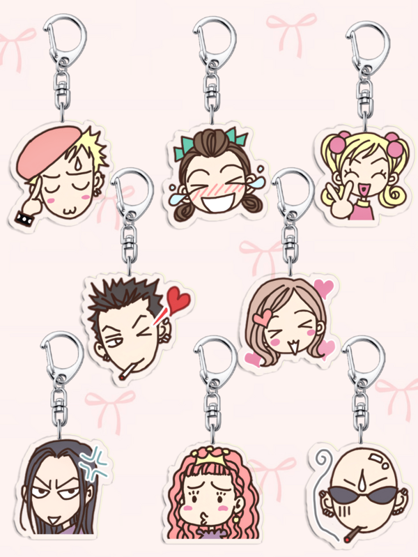 Chaveiro de acrílico com cabeça grande e fofa da personagem Nana, estilo desenho animado. Acessório perfeito para o dia a dia, bolsa, chaveiro, pingente para bolsa, cordão ou porta-chaves. Ideal para namorados, namoradas, familiares, médicos, enfermeiros, lembrancinhas de festa, decoração de celular e muito mais. Pingente para bolsa, acessório para carro, ideia de presente para professora ou irmã.