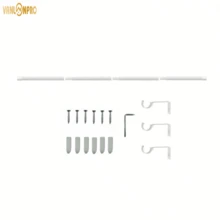 1pc White Curtain Rod Set With Brackets, Adjustable Length, 1.6cm Diameter Metal Rod, Easy Installation Supports, Modern Minimalist Decor Style, Matte Black Design, Suitable For Sheer Curtains And Shower Curtains Home Bathroom Decor Fall Decor Bathroom Accessories Back To School - Multicolor - View 12