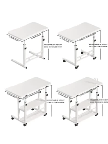 1 Set Restaurant Table & Chair, Movable Bedside Table, Simple Small Desk For Bedroom/Student/Dorm, Adjustable Height Slouchy Desk, Outdoor Table