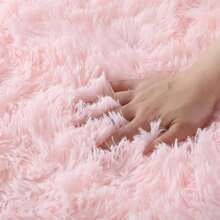 1pc Luxury Pale Pink Fluffy Rug - Soft Plush Polyester Mat, Soft & Comfortable, Machine Washable, Suitable For Bedroom And Living Room, Elegant Bedroom CarpetChristmas Decor Kitchen Rug - Pink - View 9