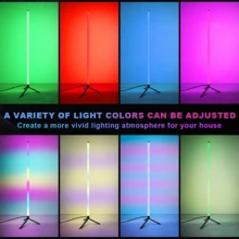 主题遥控LED落地灯，多色模式，红外感应 - USB供电亚洲风格立灯，塑料灯罩，适用于游戏室装饰、节日礼物、电池供电氛围照明