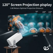 BOSSNEY Proyector para juegos 2 en 1, miniproyector Wifi, proyector láser HD inteligente de 720p, cine en casa,incluye controlador de juegos. - Tipo de Enchufe A USA (110-127V) - Ver 4
