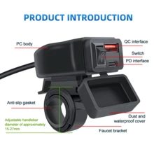 BOSSNEY Motorcycle Electronic Accessories - Black - View 6