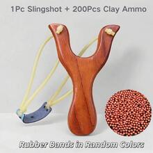 Professional Slingshot Kit With Free 100 Clay Ammo - Solid Wood Catapult For Outdoor Survival Training/Camping, Ergonomic Grip Hunting Gear, Christmas Gifts For Women Men Minor - Multicolor - View 24
