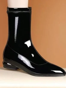Women's Fashion Versatile Pointed Toe Short Ankle Socks, Minimalist & Comfortable, Slip-On For Commuting & Short Boots