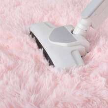 1pc Luxury Pale Pink Fluffy Rug - Soft Plush Polyester Mat, Soft & Comfortable, Machine Washable, Suitable For Bedroom And Living Room, Elegant Bedroom CarpetChristmas Decor Kitchen Rug - Pink - View 8